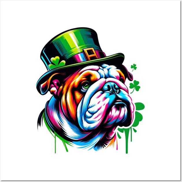 English Bulldog Celebrating Saint Patrick's Day Wall Art by ArtRUs